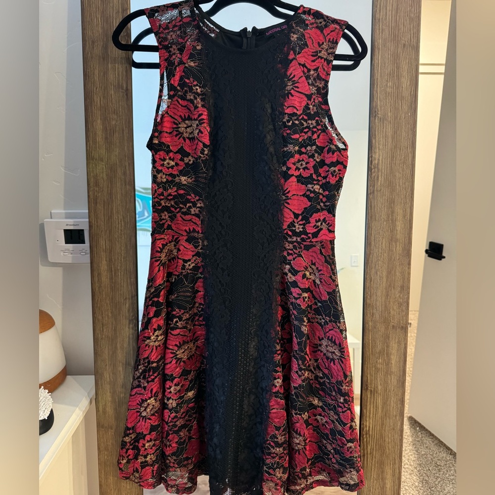 Lace fit and flare dress